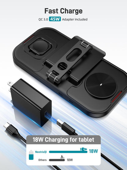 4 in 1 Wireless Charging Station for Apple iPhone Watch Earbud iPad Multiple Devices