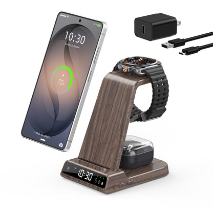 Elecdov C01 3-in-1 Magnetic Charging Station wood grain