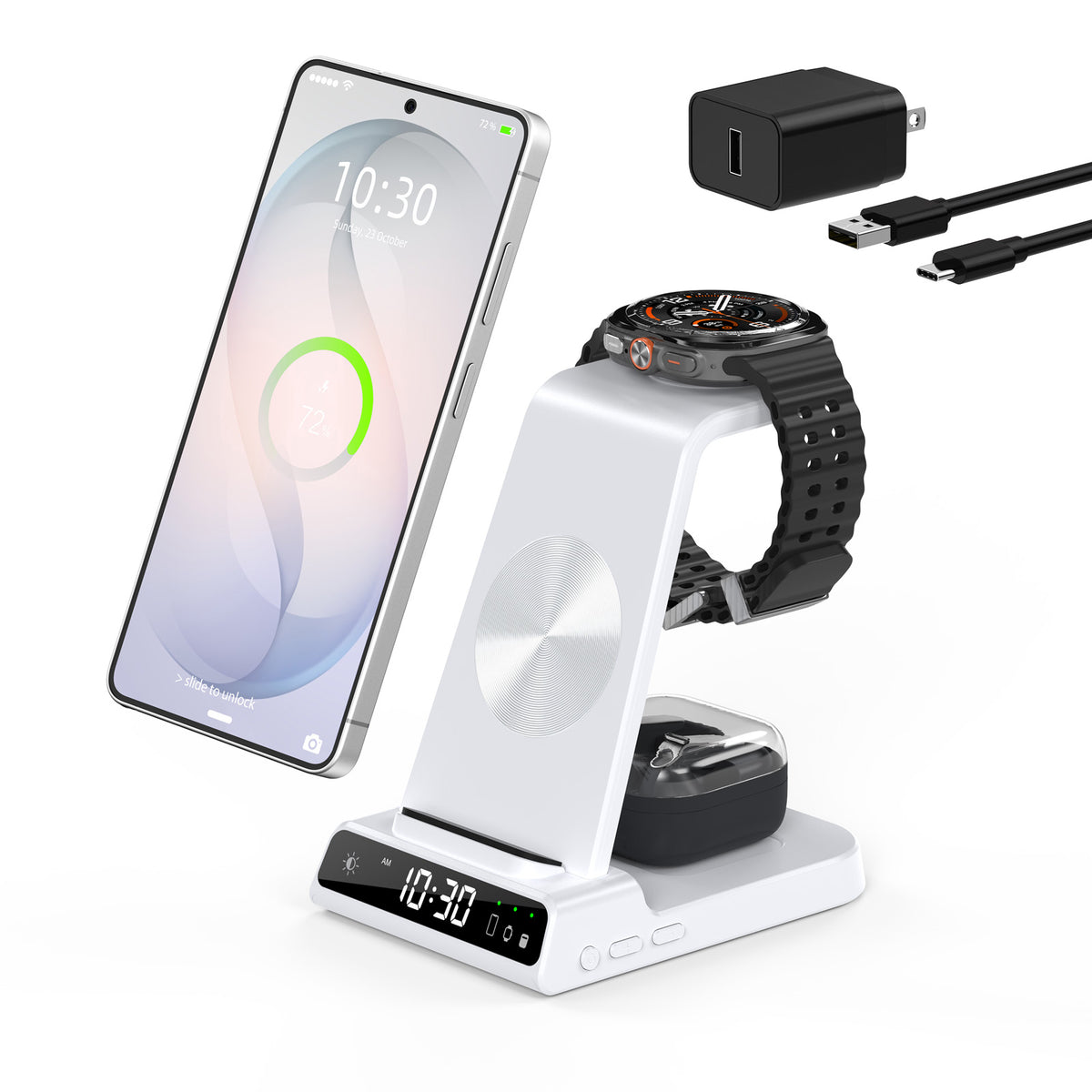 Elecdov C01 3-in-1 Magnetic Charging Station white