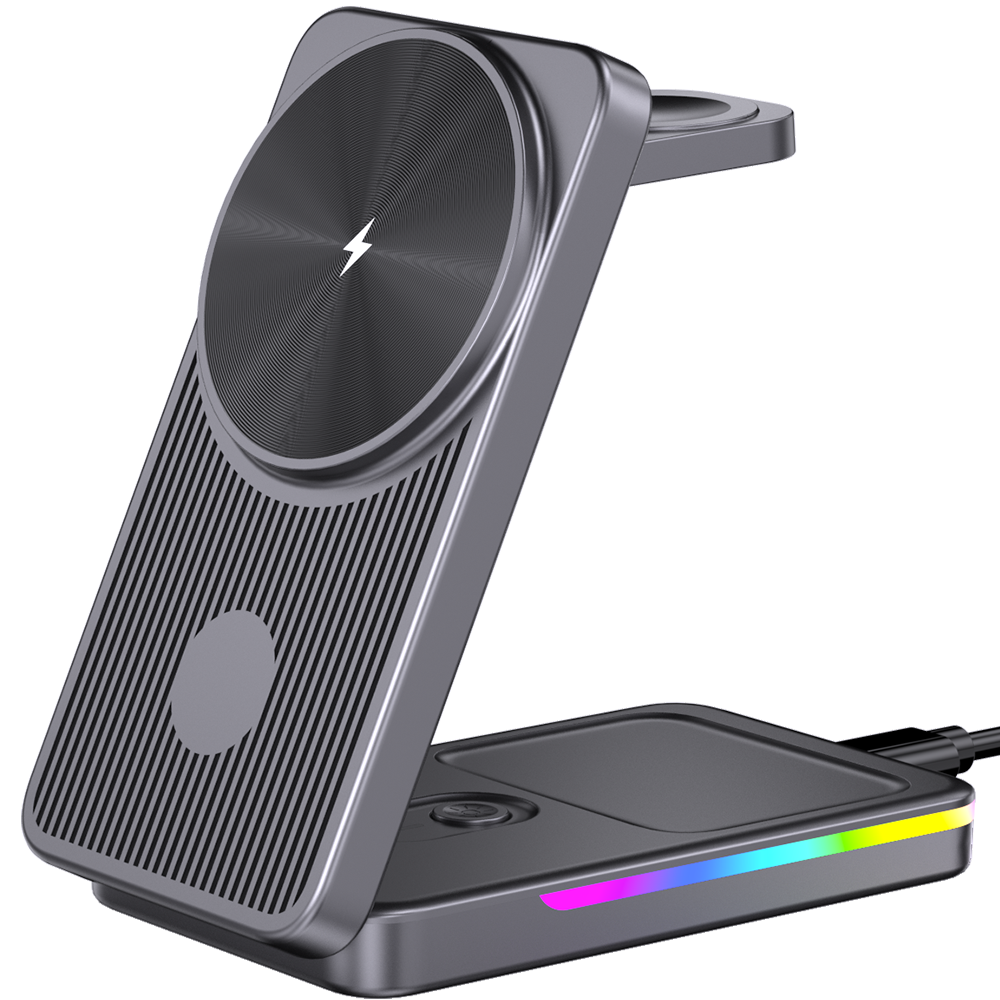 Magnetic Wireless Charger for Samsung Galaxy S26 Ultra/S25/S24/Z Fold/Z Flip 7, Foldable Mag-safe Charging Station for Samsung Galaxy Watch Ultra/8/7/6, 3-in-1 Travel Charger for Galaxy Buds 3 Pro