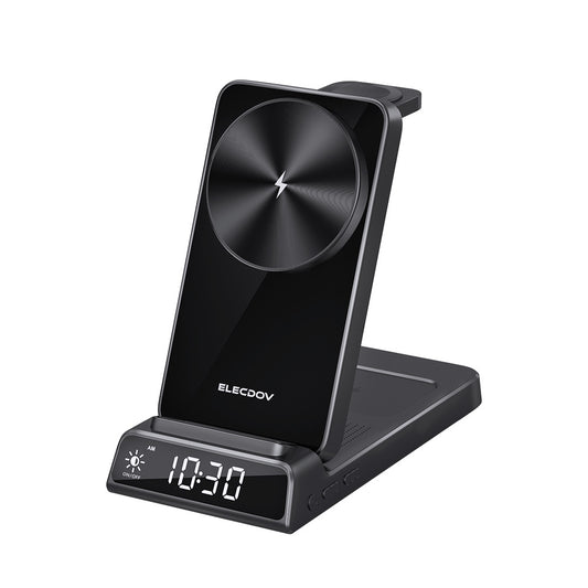Elecdov CE19A 適用於 Apple 的 3 合 1 磁吸充電座，附充電器插頭