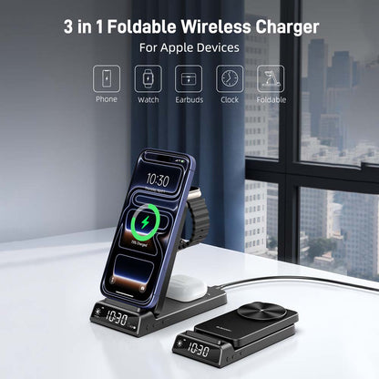 Elecdov CE19A-CF 3 In 1 Magnetic Charging Station for Apple,Includes Charger Plug