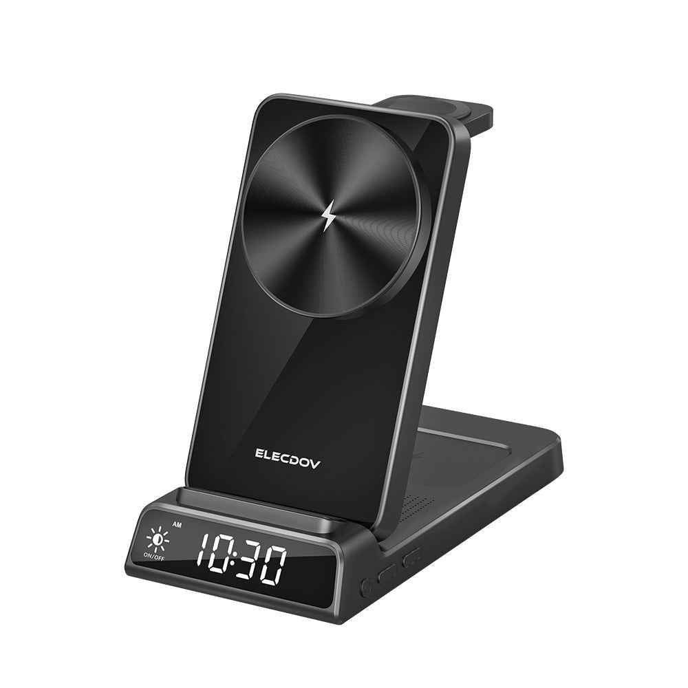 Elecdov CE19A-CF 3 In 1 Magnetic Charging Station for Apple,Includes Charger Plug