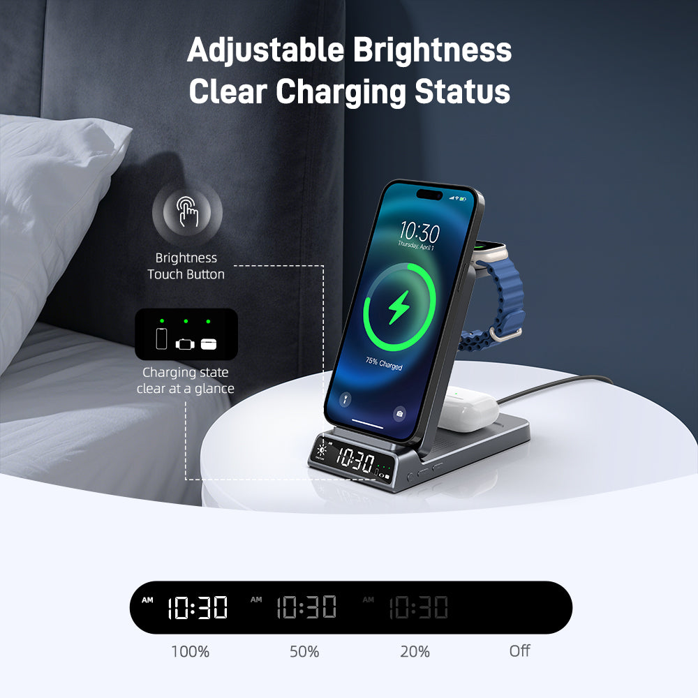 Elecdov CE19A 3 In 1 Magnetic Charging Station for iPhone