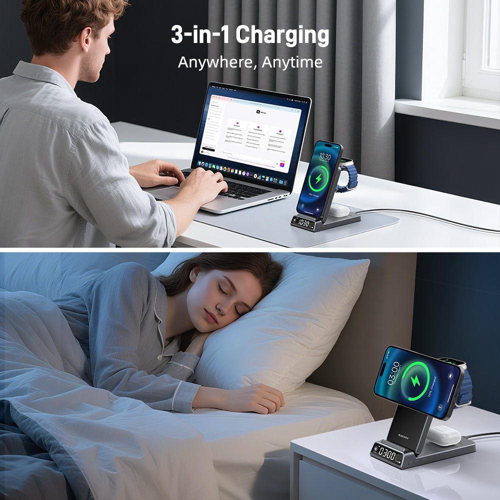 Elecdov CE19A 3 In 1 Magnetic Charging Station for iPhone