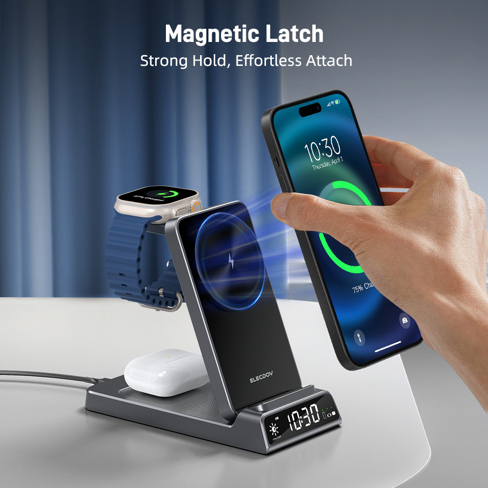 Elecdov CE19A 3 In 1 Magnetic Charging Station for iPhone