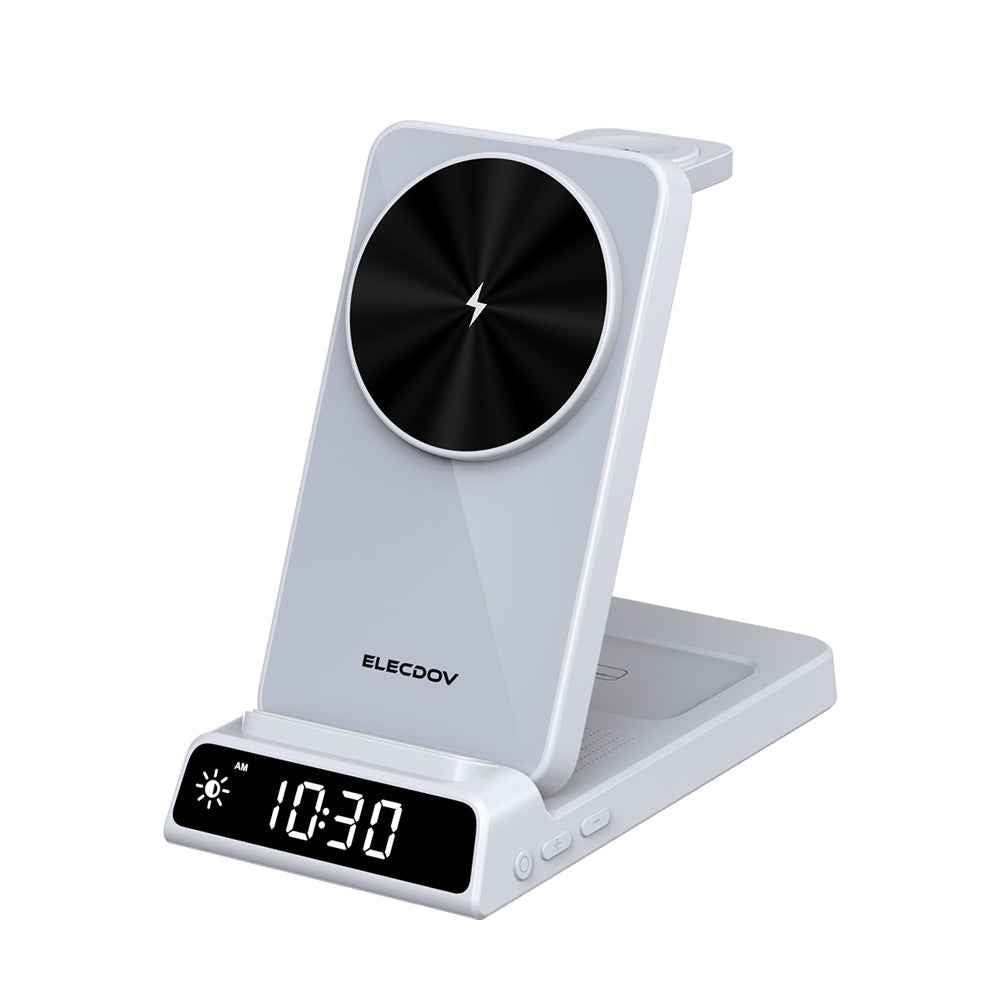 Elecdov CE19A-CF 3 In 1 Magnetic Charging Station for Apple,Includes Charger Plug