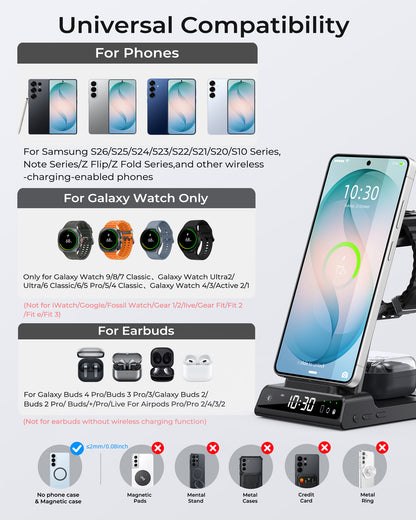 Elecdov C01 3-in-1 Magnetic Charging Station Universal Compatibility