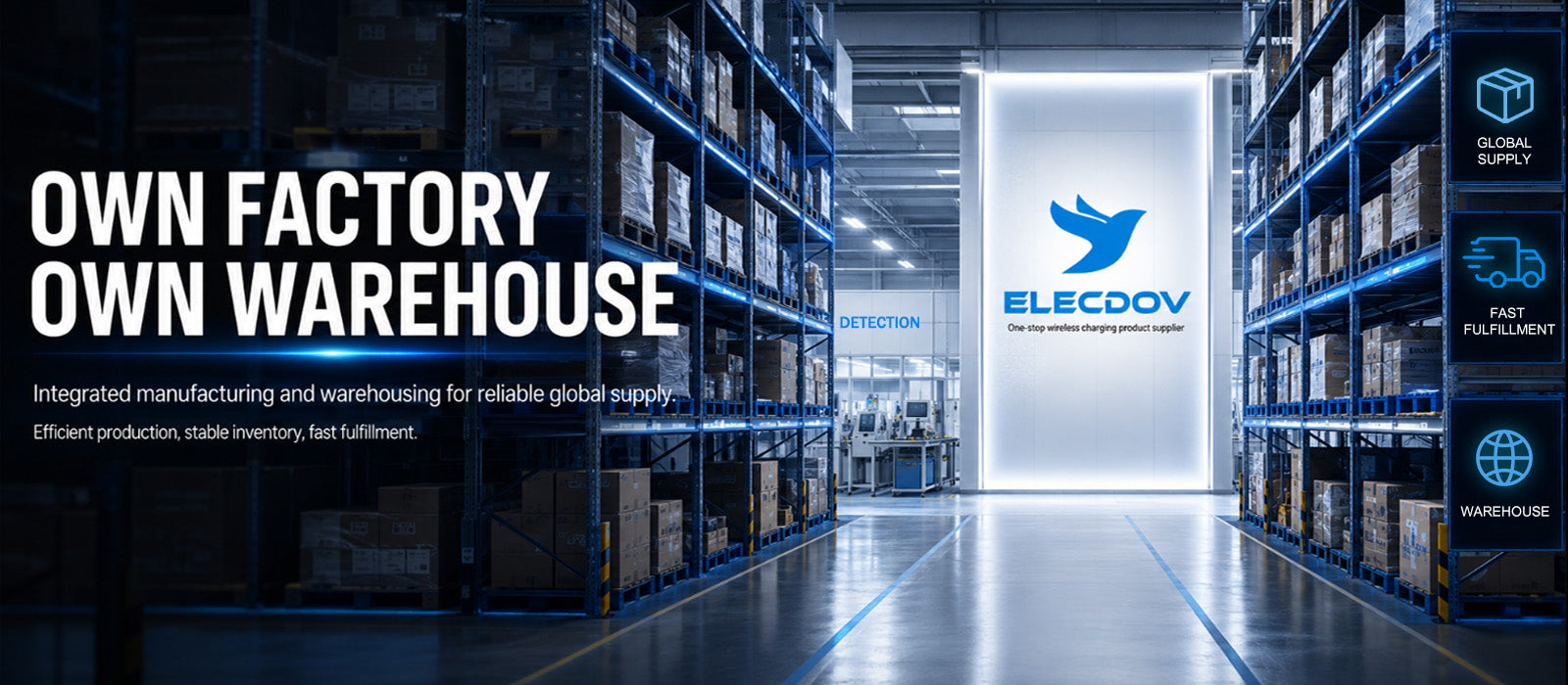 載入影片：Elecdov — Own Factory + Own Warehouse. Production &amp; Storage Integrated.✅ Efficient Production ✅ Ample Stock ✅ Fast FulfillmentQuality controlled from source, making global supply more stable and trustworthy.