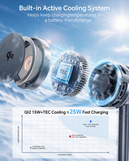 Elecdov W98S 三合一磁吸充電座，適用於三星 Qi2 認證充電器，附充電器插頭