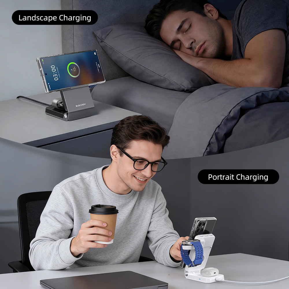 Wireless Charger for Samsung – Magnetic Qi2 Charger with Active Cooling, 3 in 1 Foldable Charging Station for Samsung Galaxy S26 Ultra, Galaxy Watch 8 & Buds4, for Android Devices, Desk & Nightstand