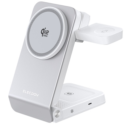 Wireless Charger for Samsung – Magnetic Qi2 Charger with Active Cooling, 3 in 1 Foldable Charging Station for Samsung Galaxy S26 Ultra, Galaxy Watch 8 & Buds4, for Android Devices, Desk & Nightstand