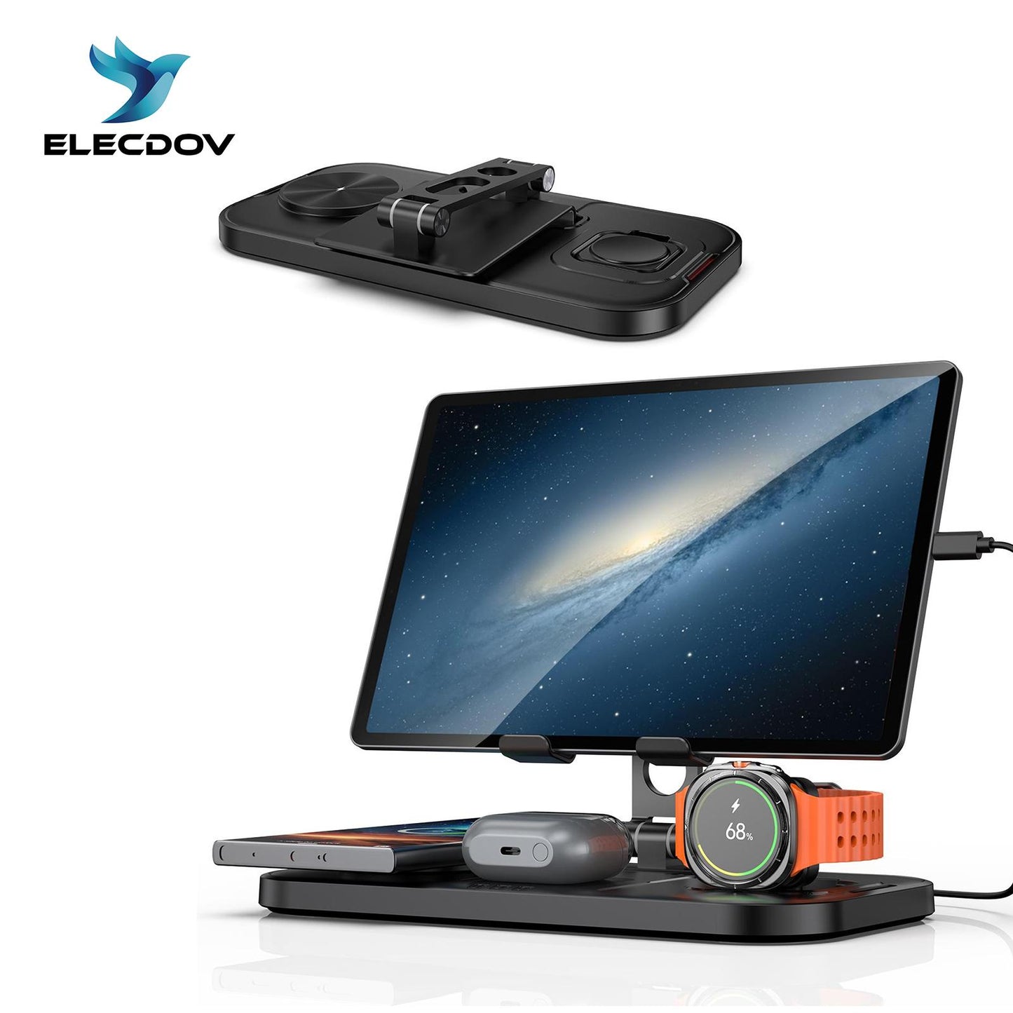 4 in 1 Wireless Charging Station for Apple iPhone Watch Earbud iPad Multiple Devices