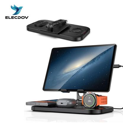 4 in 1 Wireless Charging Station for Apple iPhone Watch Earbud iPad Multiple Devices