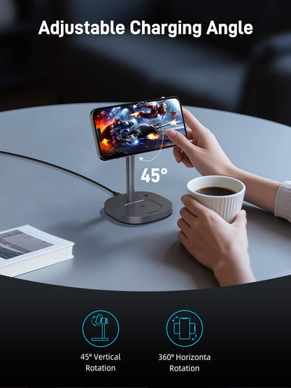 Elecdov Magnetic Qi2 Wireless Charging Station for Apple Devices