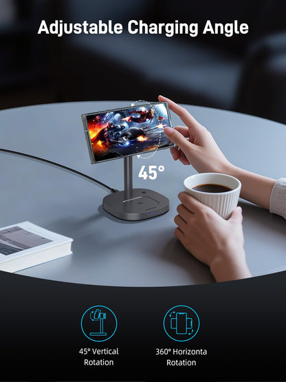 Elecdov 3 in 1 QI2 Magnetic Charging Station for Samsung