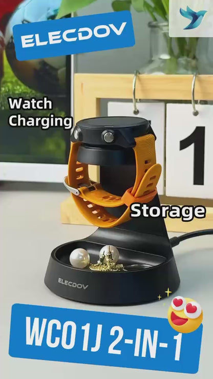 Elecdov WC01J 適用於 Garmin 的二合一磁吸充電座