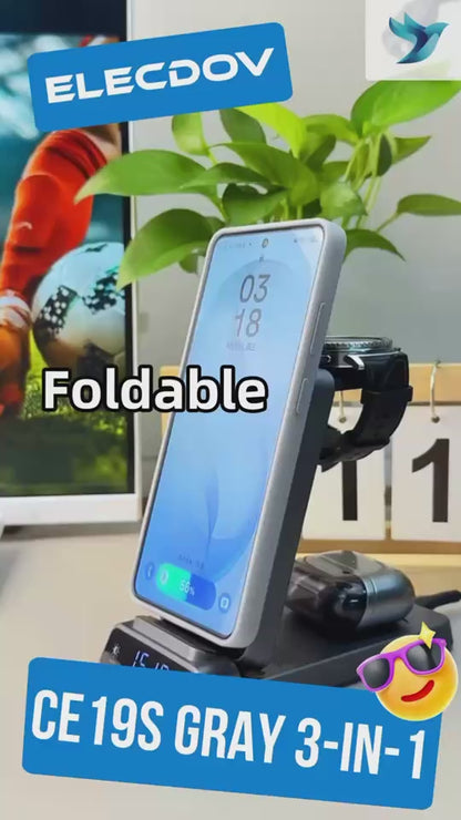 Elecdov CE19S 三合一磁吸充電座（適用於三星），附充電器插頭